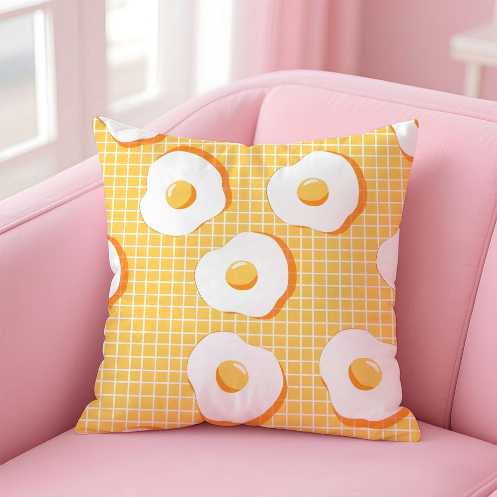 Fashion Food Art Patterns Cushion Cover Pillow Case Soft Friendly Fabric Concealed Zipper
