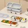 Sealed Lid Thermal Lunch Box Rectangular Shape Food Container Bento Lunch Box  Divided Compartments