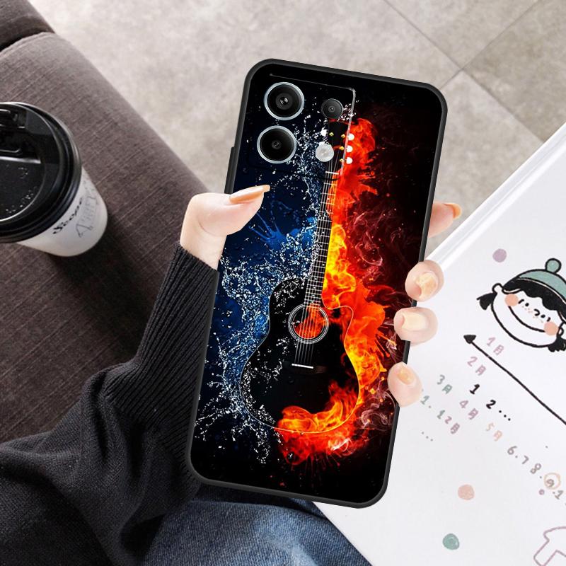 Чехол для телефона с рисунком 'Рок-музыкальный инструмент Гитара' для Xiaomi Redmi Note 11 10 12 13 14 Pro 11S 12S Чехол для Redmi 10C 13C 12C 14C 15 C