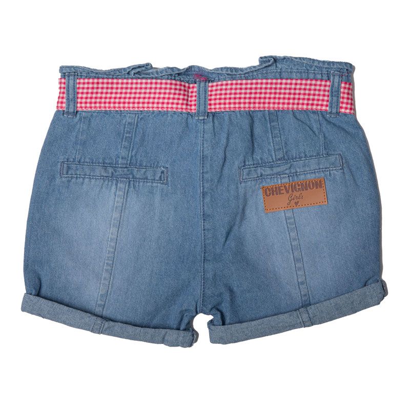 Джинсовые шорты с ремнем в клетку Детский CHEVIGNON