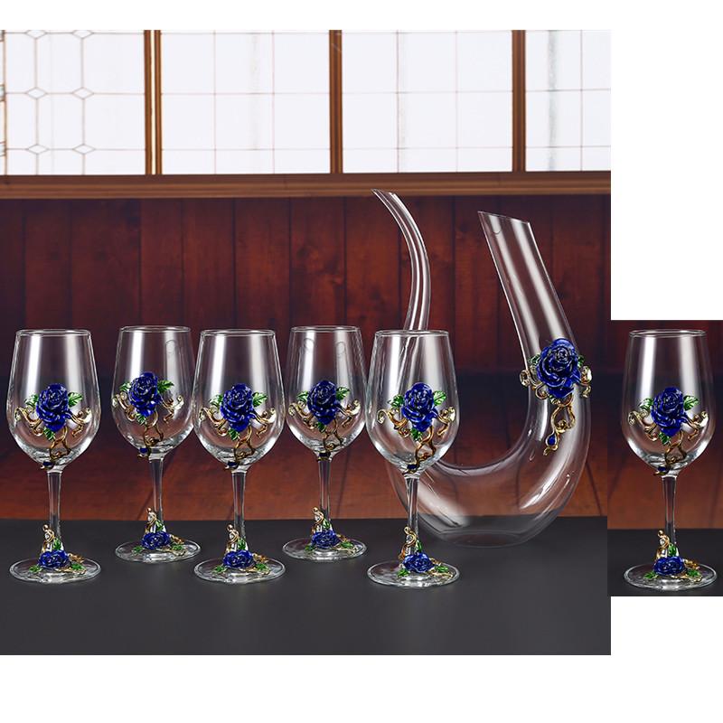 Металлический хрустальный бокал, набор бокалов для красного вина, графин, бутыль, диспенсер для вина, винный набор, барная посуда, барные наборы, посуда для напитков, изысканный подарок