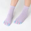 Color Women's Finger Spring Toe Socks Pure Cotton Mid-Calf Sweat