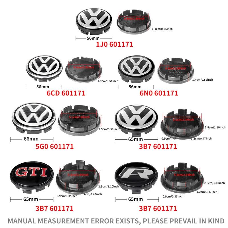 4Pcs Car Styling 56/65/66mm Wheel Center Hub Caps Cover for Volkswagen VW GTI Bora Cross Lavida Polo Golf Beetle Tiguan Scirocco zk1
