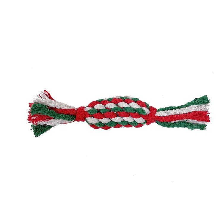 Manufacturer New Christmas Chew Dog Rope Toys Pet Cotton Rope Toy Molar Teeth Cleaning Rope Knot Ball Dog Toy Set