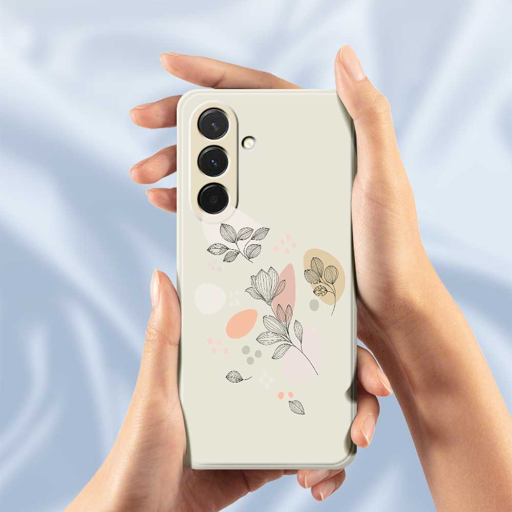 For Samsung Galaxy A36 5G Case Sketch Leaves Pattern Printing Straight Edge TPU Phone Back Cover