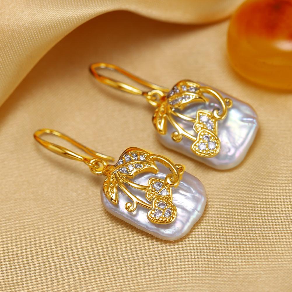 Серьги SENIKO с натуральным пресноводным большим жемчугом в стиле барокко, модные серьги-капли с кубическим цирконием и жемчугом для женщин, вечерние ювелирные изделия