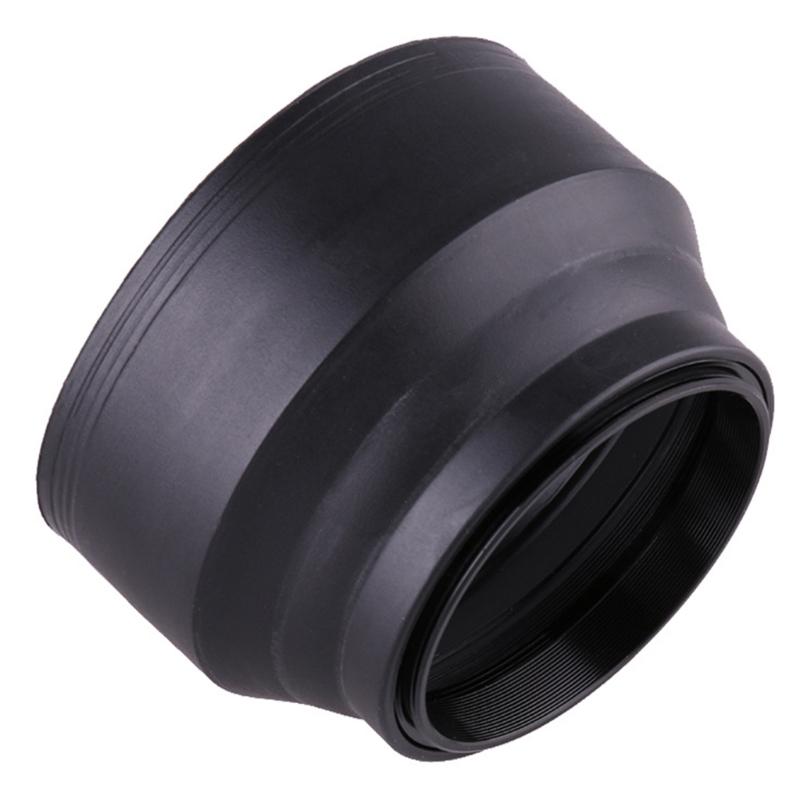 49mm Rubber Camera Lens Hood Set/2pcs Collapsible Designs Reduce Glare and Flares Improve Photography and Video
