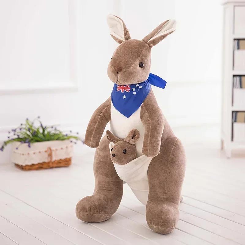 27-30CM Desert Camel Plush Toy Doll Cartoon Animation Animal Animal Mother and Child Kangaroo Doll Parent-child Paradise Doll