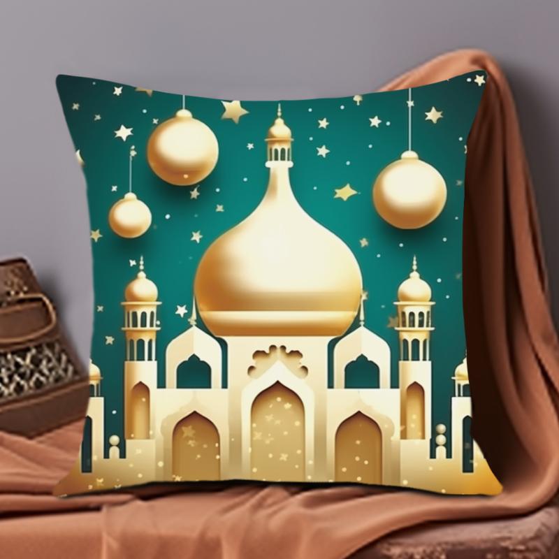 1PC Double Sides Printed Ramadan Themed Throw Pillow Covers (17.7"*17.7") Traditional Home Decor Room Bed Sofa Chair Cushion Covers No Pillow Core