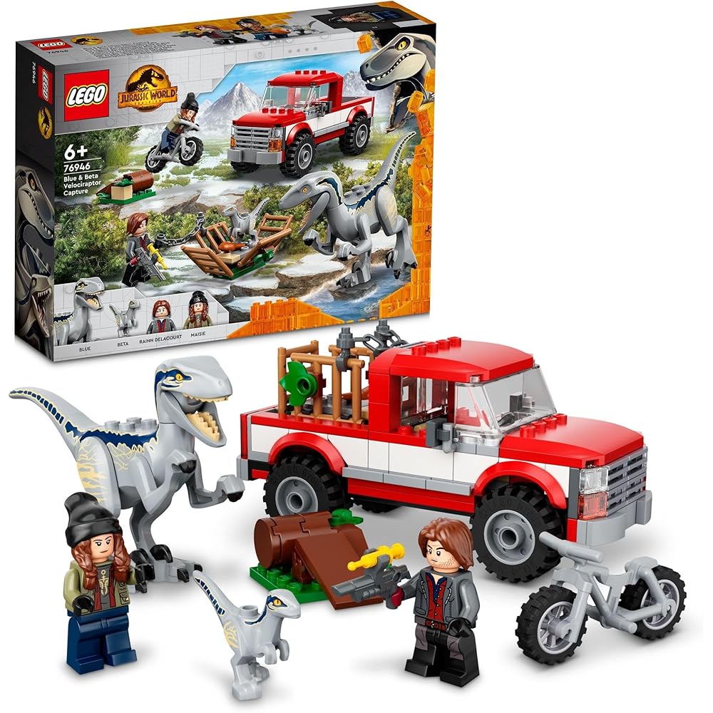 LEGO Игровой набор «Мир Юрского периода» с фигурками велоцирапторов Синего и Беты для детей от 6 до 9 лет