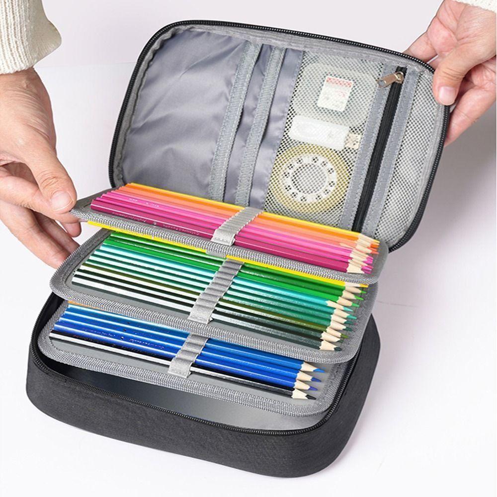Large Capacity Porous Pencil Case 72 Hole Oxford Cloth Pencil Case Stationery Pouch Children
