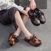 Retro Genuine Leather Mixed Colors Versatile Comfortable Casual Women's Flat Shoes