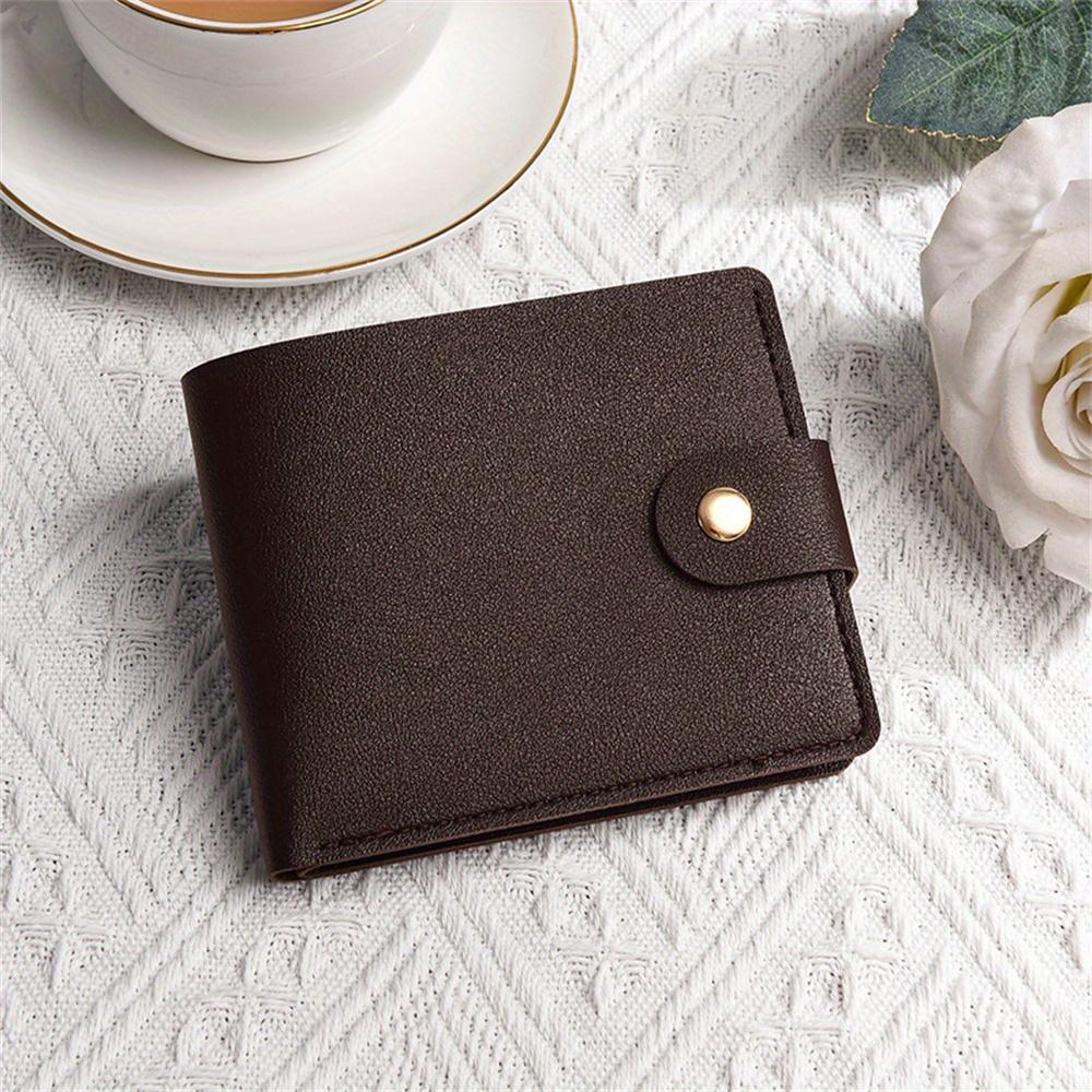 Pu Leather Small Short Wallet Bag Multi Card Holder Students Ultra-Thin Cowhide Coin Purse Clip Clutch Pouch for Men Women