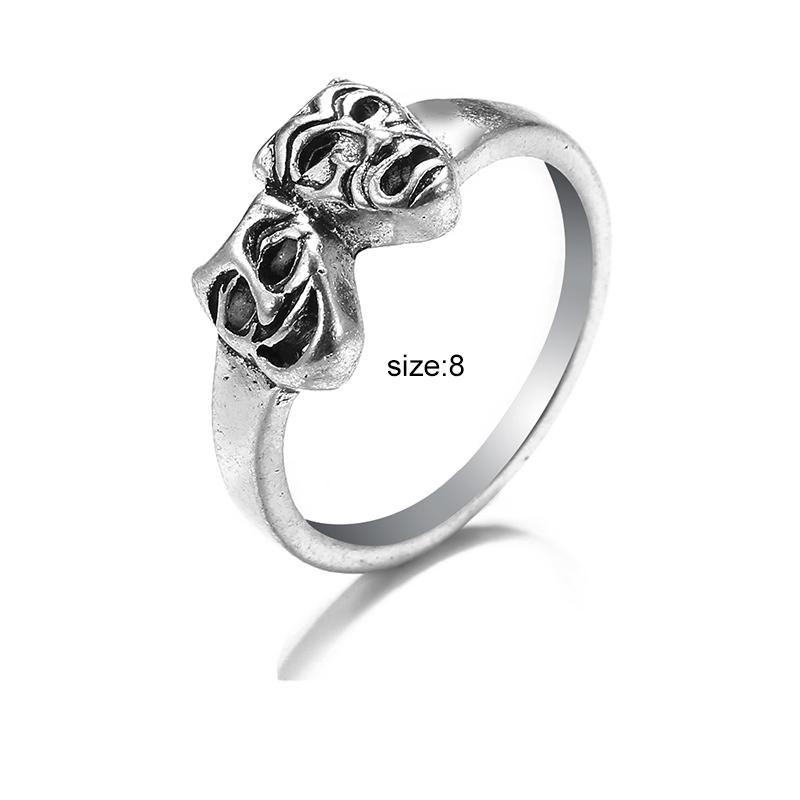 Кольцо для женщин и девочек Любовь Бабочка Череп Модные мужские украшения Винтаж Древнее серебро Цвет Панк Хип-Хоп Регулируемый Бохо