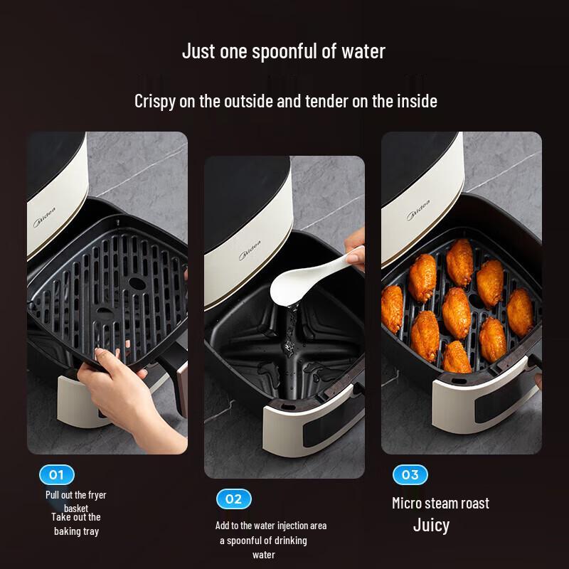 Midea KZC5089 5L Air Fryer Oven with Visual Window CN plug (adapter included)