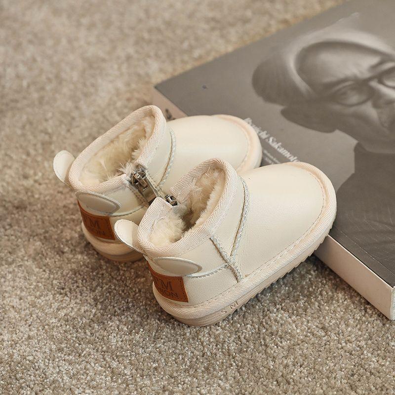 Нескользящая мягкая обувь для малышей, детская хлопковая обувь, зимние ботинки, детские новые зимние ботинки Plus Velvet, толстые дышащие, теплые детские ботинки