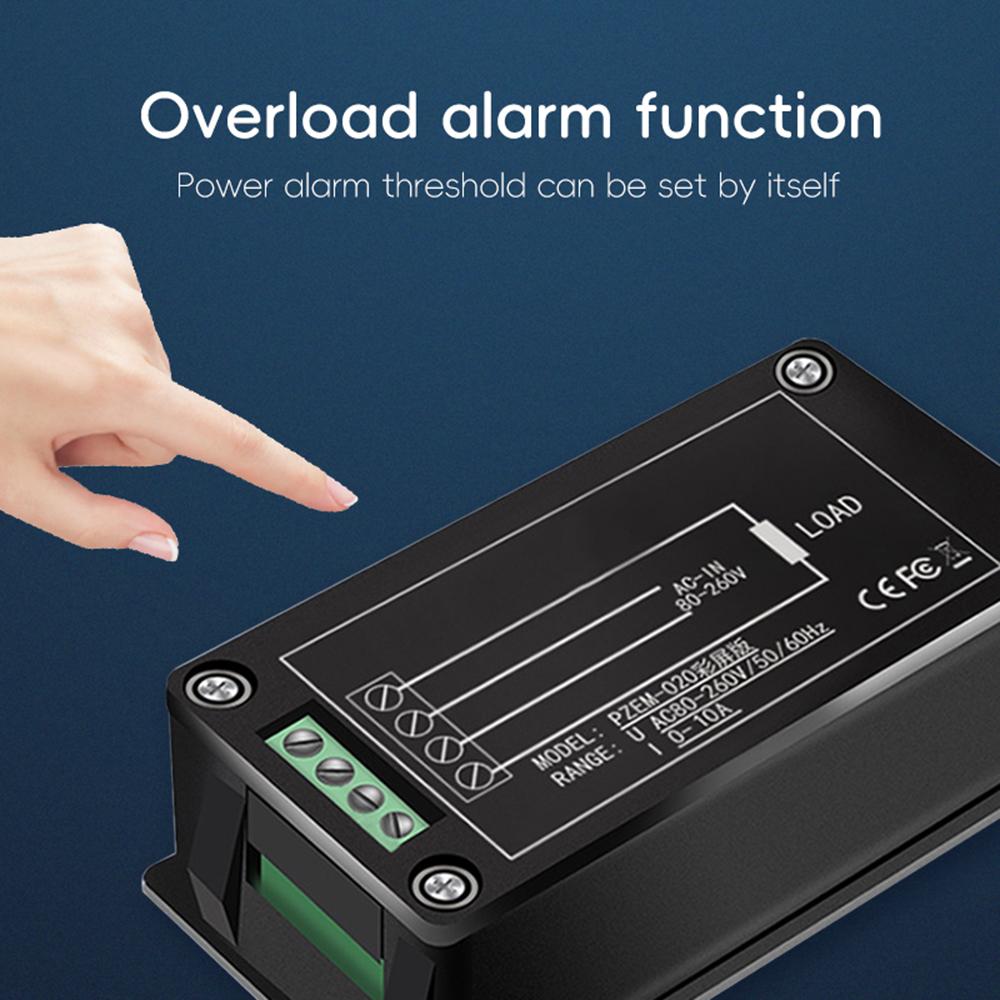 PZEM-020 Wattmeter Power Meter Voltmeter AC 80-260V Voltage 50-60HZ Power Analyzers LCD AC Electricity Meter 10A 2200W Detector