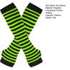 Long Striped Arm Warmers for Women Winter Long Fingerless Gloves Casual Knit Elbow Gloves with Thumb Hole