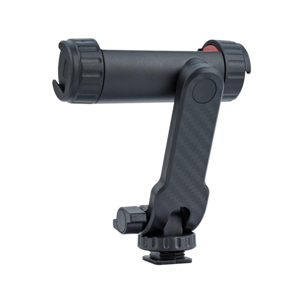 360° Rotatable Mobile Phone Holder with Dual Cold Shoe Smartphone Mount Adapter  Selfie Live Stream