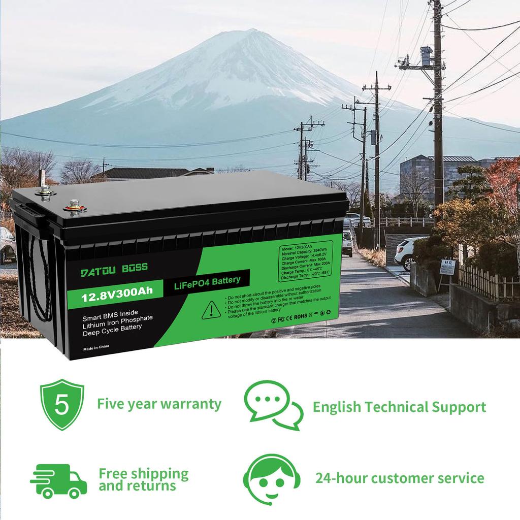 EU PL STOCK NO TAX 12V 24V Lithium Ion Batteries Pack Battery LiFePO4 100Ah 200Ah 300Ah Home Energy Storage for RV Car Golf