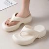 Fashion Fashion White Platform Flip Flops Women Thick Sole Eva Slippers Clip Toe Wedge Sandals Woman 2025 Summer Non Slip Beach Slides