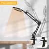 Flexible Clampon Table Lamp with 8x Magnifier Swing Arm Dimmable LEDs Desk Light 3 Color Modes &