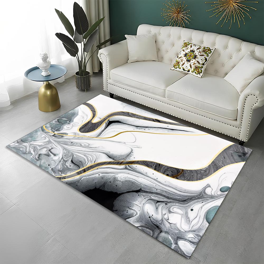 3D Цвет Великолепное Золото Скандинавский Мрамор Ковер Коврик для Дома Гостиная Спальня Диван Придверный Коврик Декор, Детский Ковер Нескользящий Напольный Коврик