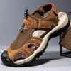 38-48 Летние мужские кожаные сандалии большого размера Мужские модные повседневные нескользящие пляжные сандалии для отдыха на открытом воздухе