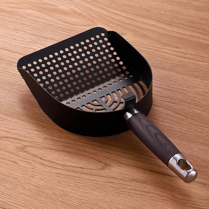 Stainless Steel Cat Litter Scoop with Fine Mesh, Large Portable Poop Scooper, Non-Slip Handle