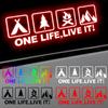 Car Reflective Sticker Universal Car Motorcycle Body One Life Live It English Decal Car Window Camping Pattern Reflective Decal