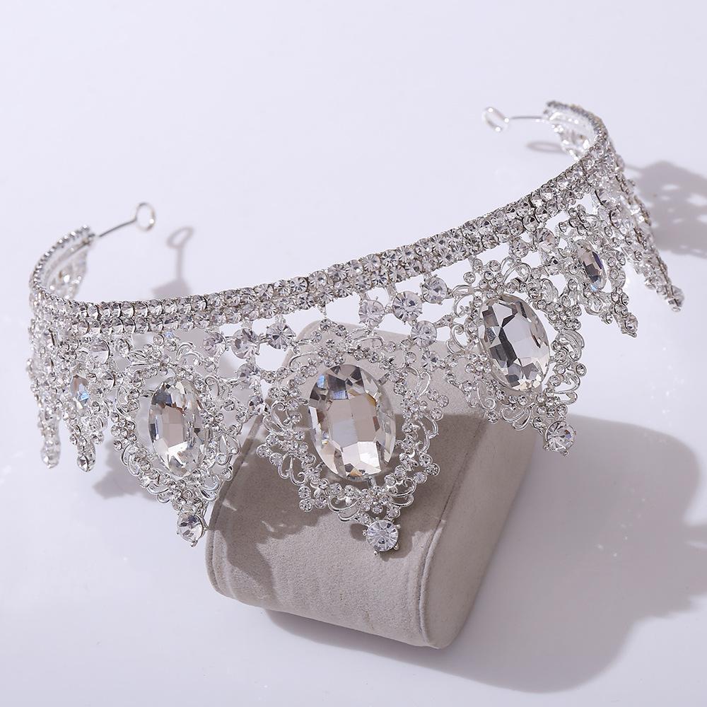 Роскошные большие свадебные диадемы со стразами, корона в стиле барокко, зеленая хрустальная диадема для невесты, повязка на голову, свадебные украшения для волос, аксессуары для платья