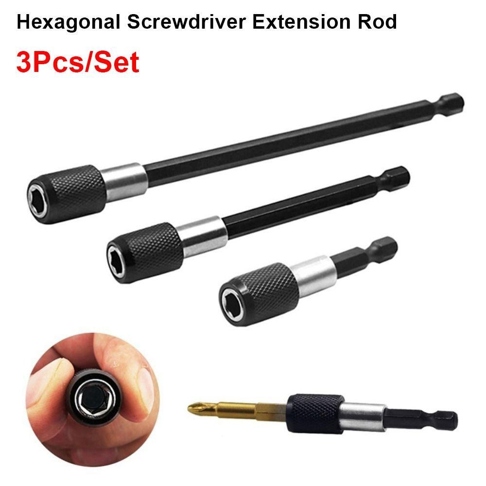 3Pcs/Set Quick Transfer Hexagonal Screwdriver Extension Rod Sleeve Extension Rod Tool Accessories