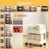 Small Trolley Storage Cart With Folding Rotating Mobile Shelves For Kitchen And Bedroom Organization