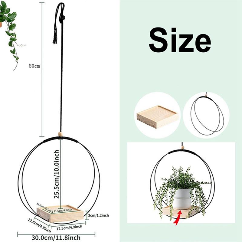 Подвесная полка для цветочных горшков с внутренними подвесными цветочными горшками, украшением балкона, растениями, гостиной, деревянной полкой, подвесной корзиной