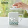 Hand-Painted Jade Lotus Ceramic Tea & Coffee Mug