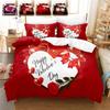 Red Rose Duvet Cover Set Full Size Floral Quilt Cover With Pillow Case 180X210 260X220 Queen Twin For Single Couple Bed Soft