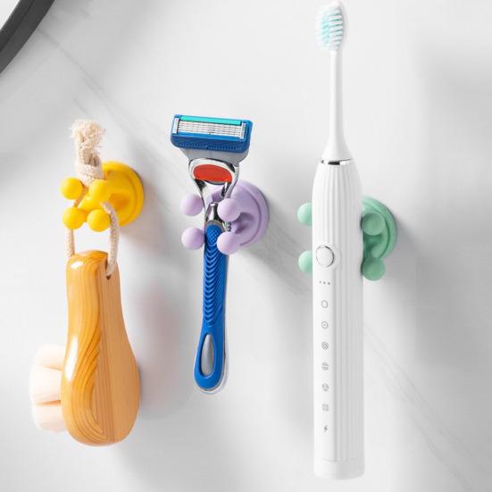 4шт силиконовый держатель для зубных щеток многофункциональные крючки простая установка самоклеящиеся одинарные крючки для зубных щеток