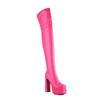 Women's High-heeled Boots, Sexy European and American Style Waterproof Platform Thick Heel Solid Color Large-size Knee Boots