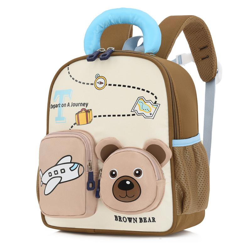 Print Animal Bear Backpack With Lightweight Oxford Fabric Schoolbag Gift Kids