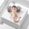 Vintage Oil Drop Brooch Fashion Auspicious Diamond Encrusted Elephant Corsage Pin Accessories Women's Brooch