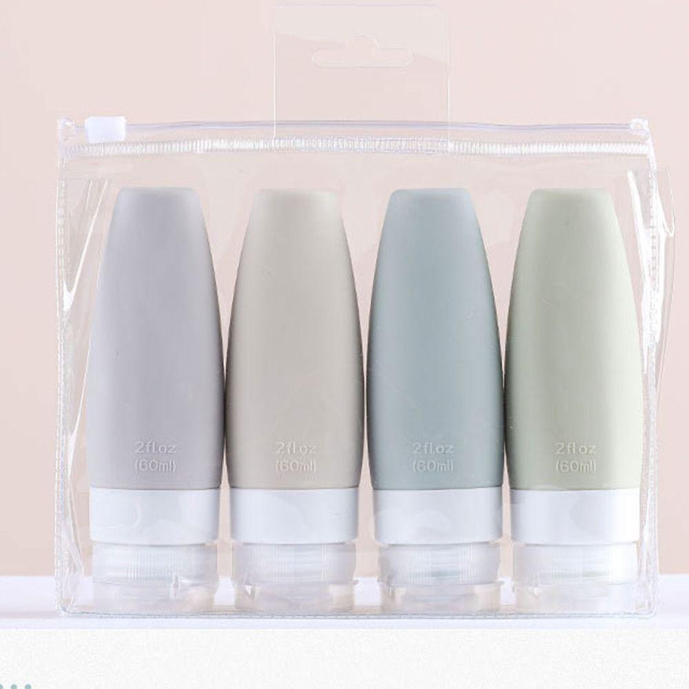 4Pcs/Set Leak-Proof Travel Bottle Set Soft Refillable Lotion Bottle  Sub-bottling Tool