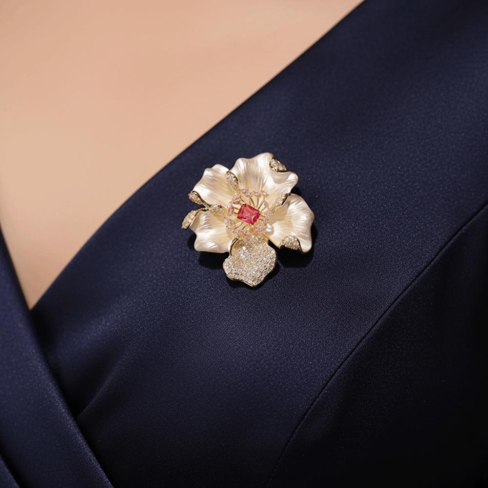 Lapel Pin French Vintage Metal Pins Elegant Suit Jacket Brooch Flower Brooch Pins Banquet