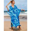 Женское платье-кафтан в стиле бохо большого размера с контрастным принтом свободного кроя Vacay Beach