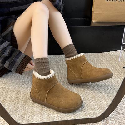 Женские зимние легкие теплые стеганые сапоги до середины икры на толстой подошве, нескользящие износостойкие повседневные кроссовки, хлопковые сапоги