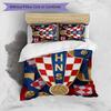 Croatia Football Printed Bedding 3 Piece Set Cozy Breathable Bed Cover Set as Housewarming Holiday Gift