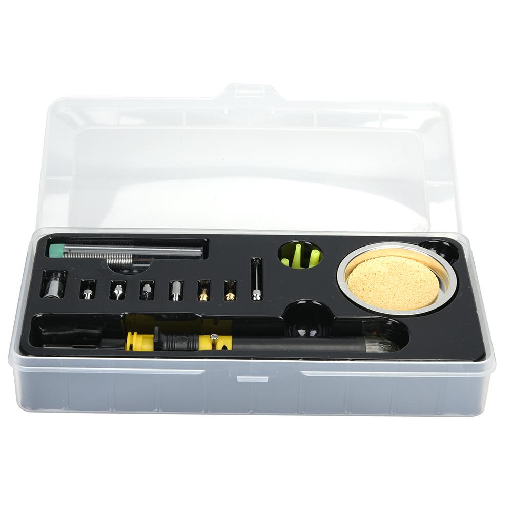 12 в 1 комплект для газового паяльника с зажиганием на бутане, портативная беспроводная сварочная горелка (желтый)