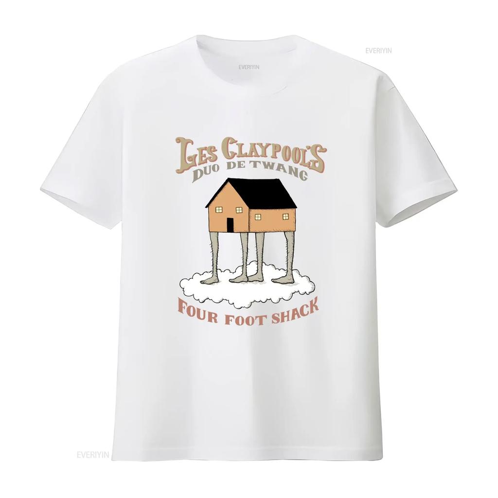 Les Claypool's Duo De Twang Four Foot Shack T shirt Country Primus Brown L2LM Slightly graphic