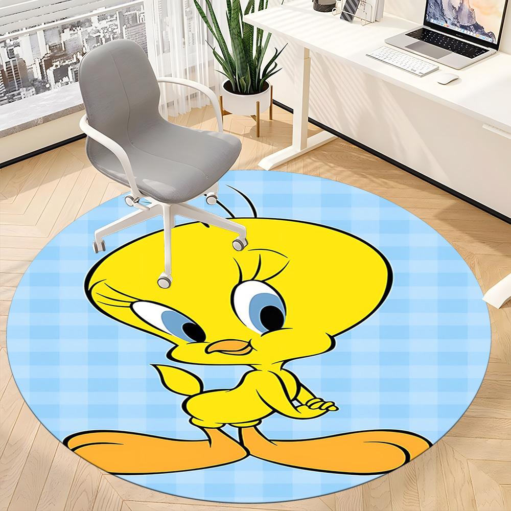 1 шт. Коврик Looney Tunes Птичка Твити, Круглый коврик для офиса, Под офисные стулья, Спальня, Гостиная, Декор для дома a1022308