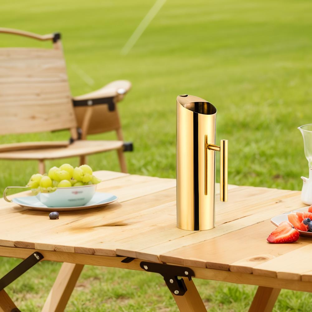 1.5/2L Gold Juice Pot Large Capacity Stainless Steel Modern Drinks Pitcher Red Wine Divider Container for Home Restaurant Bar