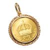 Подвеска-монета из чистого золота K24, оправа с огранкой «корона», гравировка K18 [Speranza] 1/25 унции